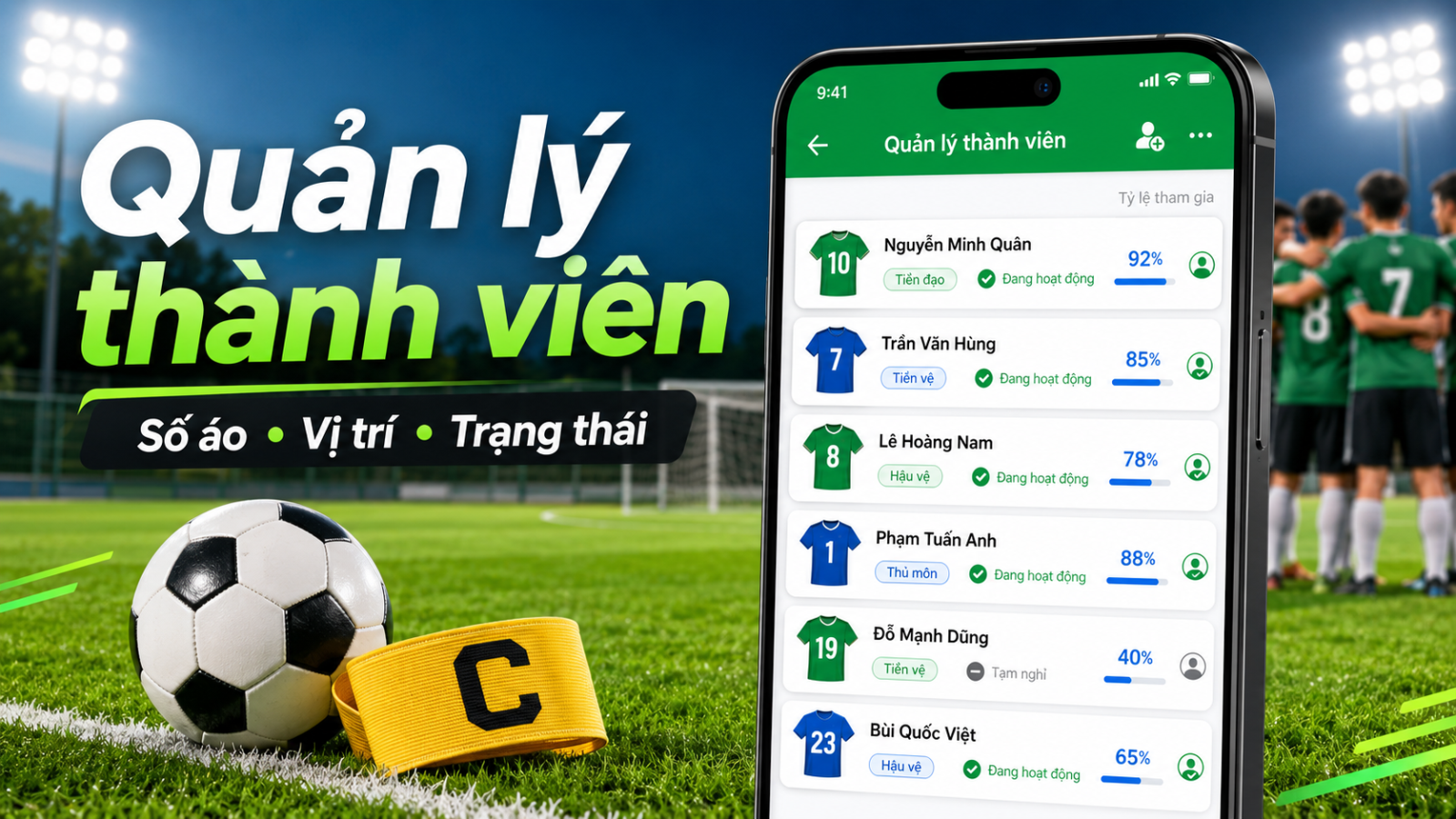 Cách quản lý thành viên đội bóng phong trào hiệu quả